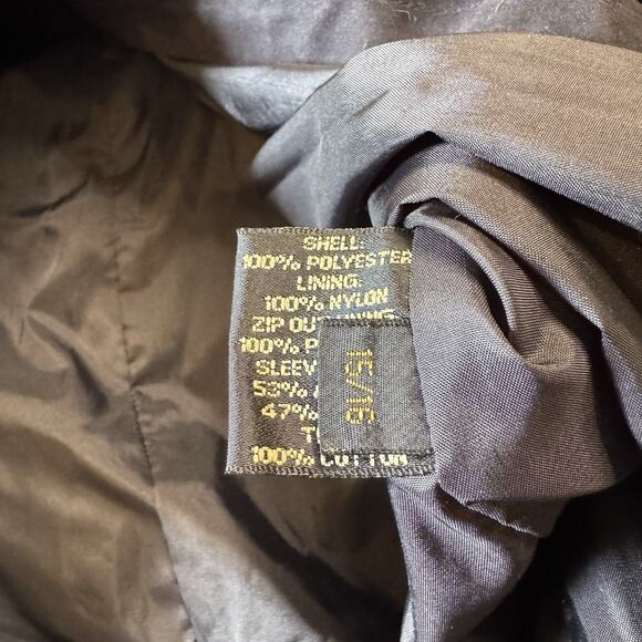 VTG Forecaster of Boston Suede Collared Trench Coat Lined Black Womens Sz 15/16 - Picture 5 of 7